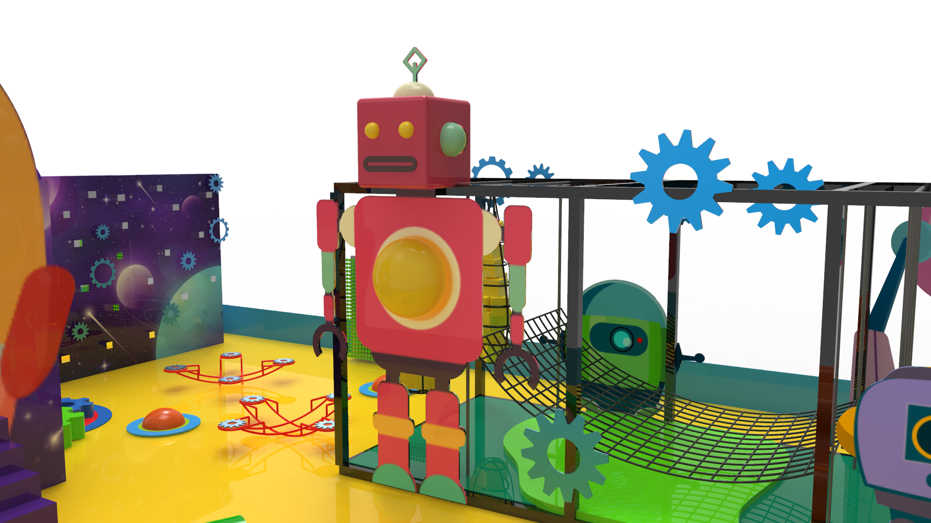 Interactive Adventure Zones, giant robot playground