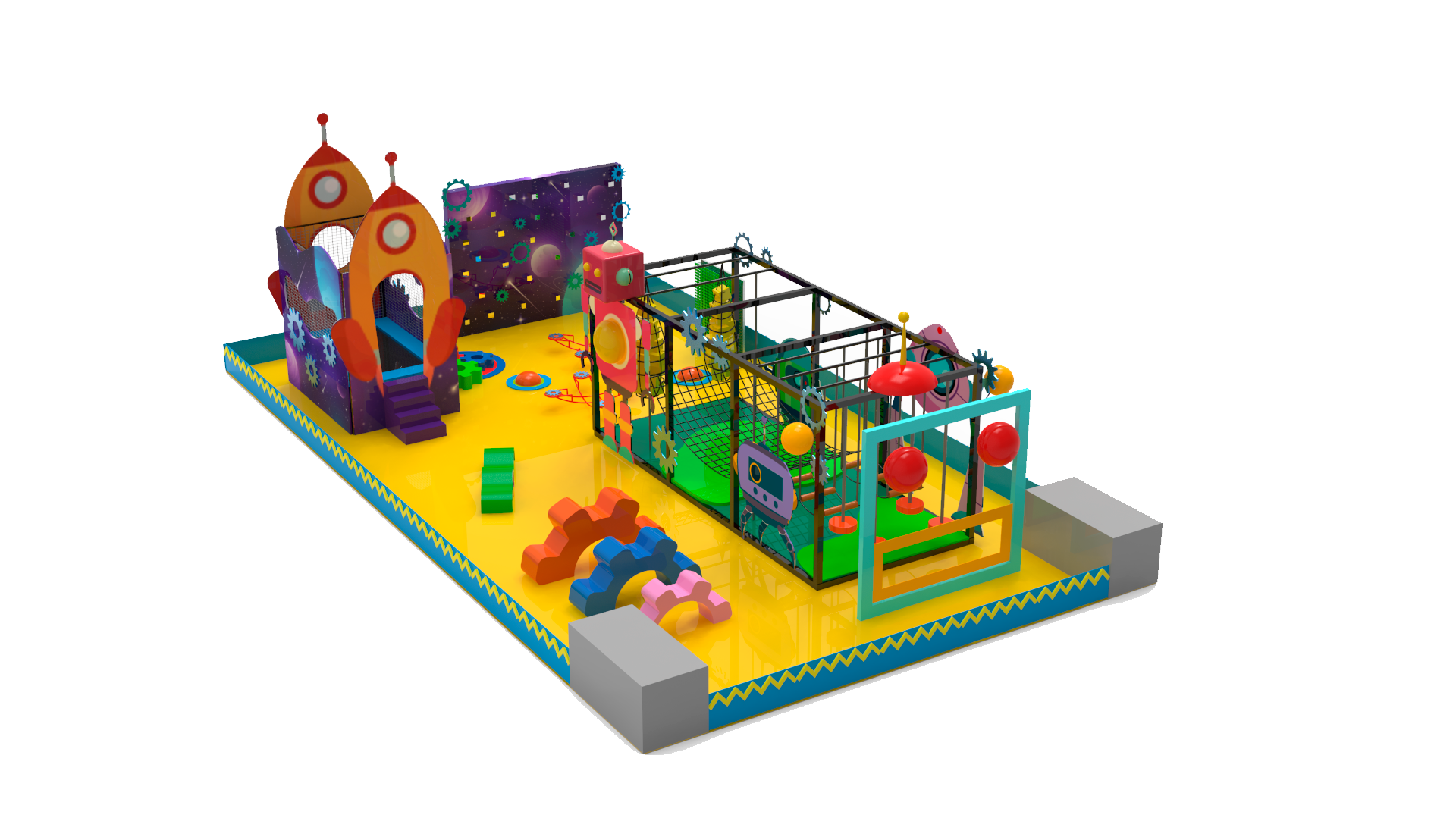 Interactive Adventure Zones, space rocket playground