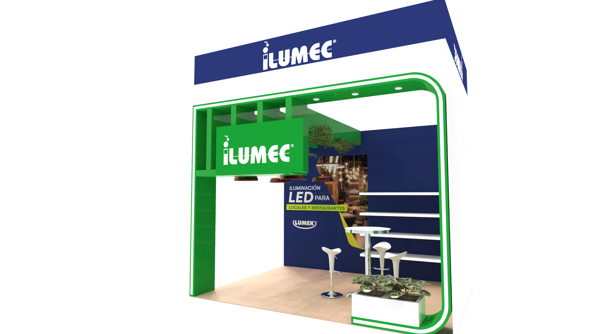 Ilumec, front elevation with LED signage and entrance