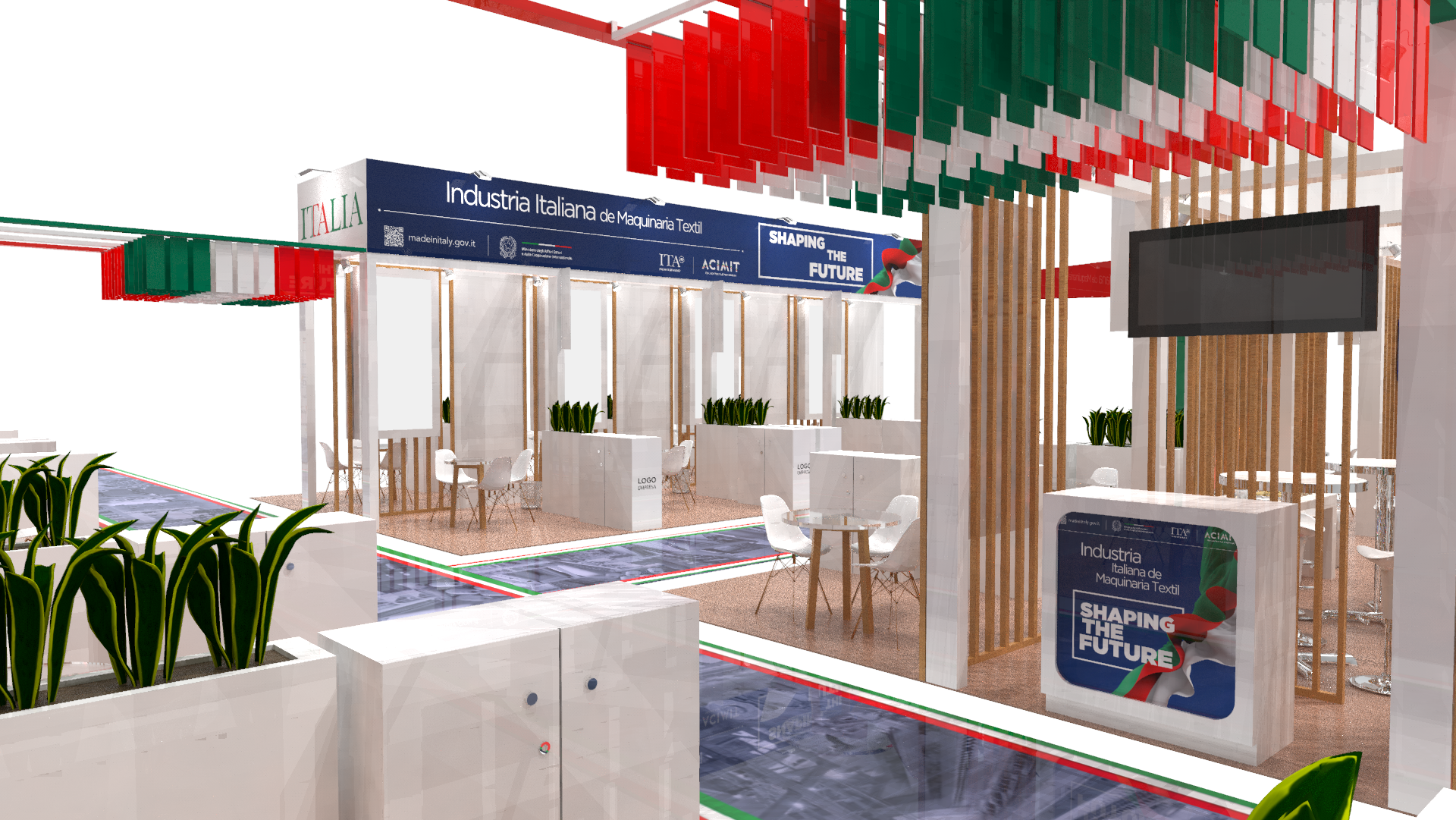 Italian Embassy, interior meeting areas and product displays