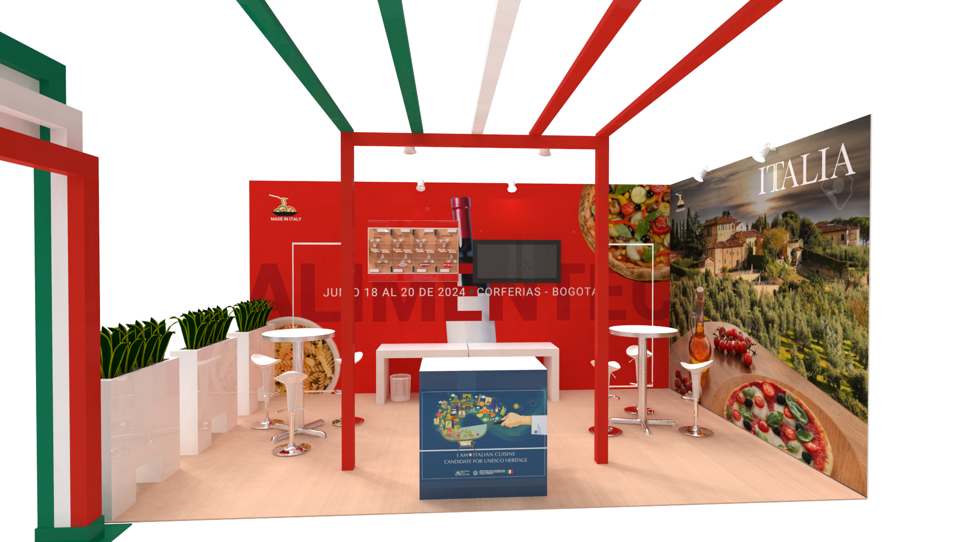 Italian Embassy, food and culture experience area