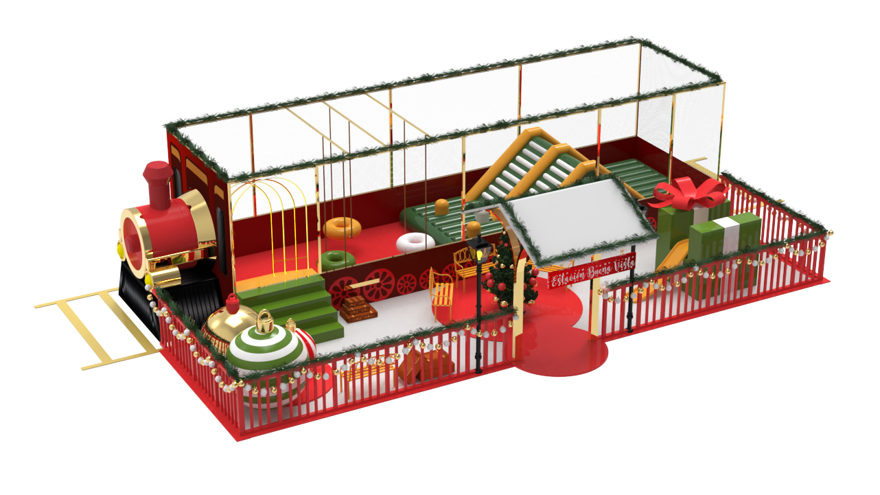 Christmas Express, train playground panorama