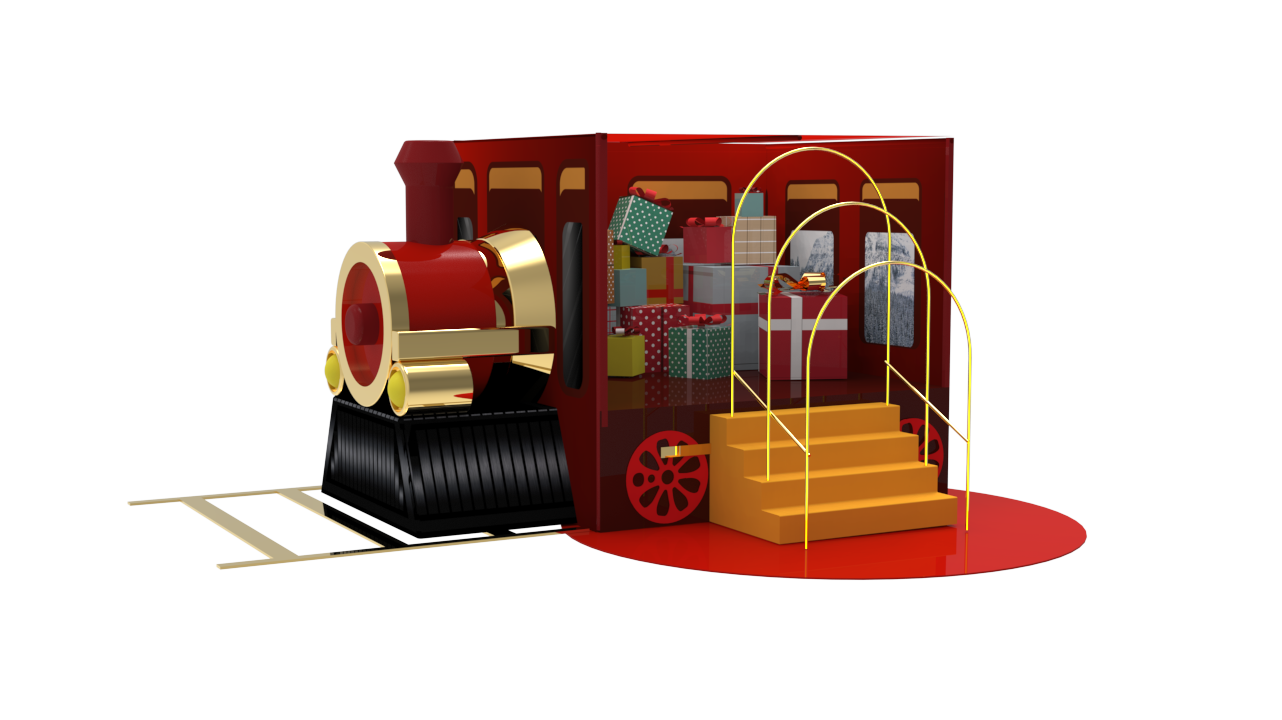 Christmas Express, locomotive engine detail