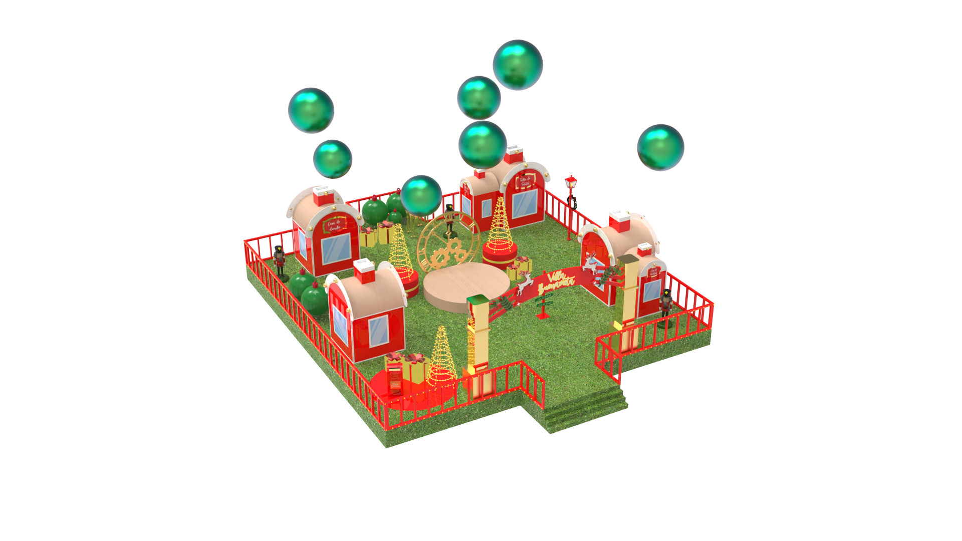 Merryville, aerial view of Christmas village