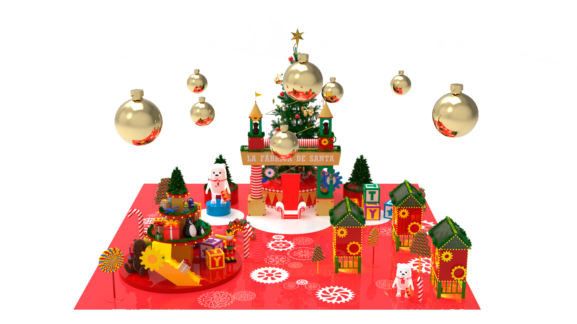 Santa's Factory, full scene overview